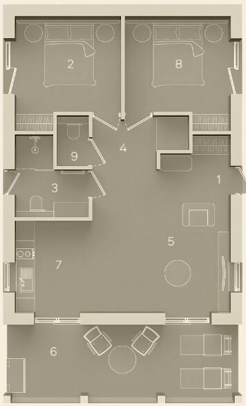 Планування 2-кімнатний будинок